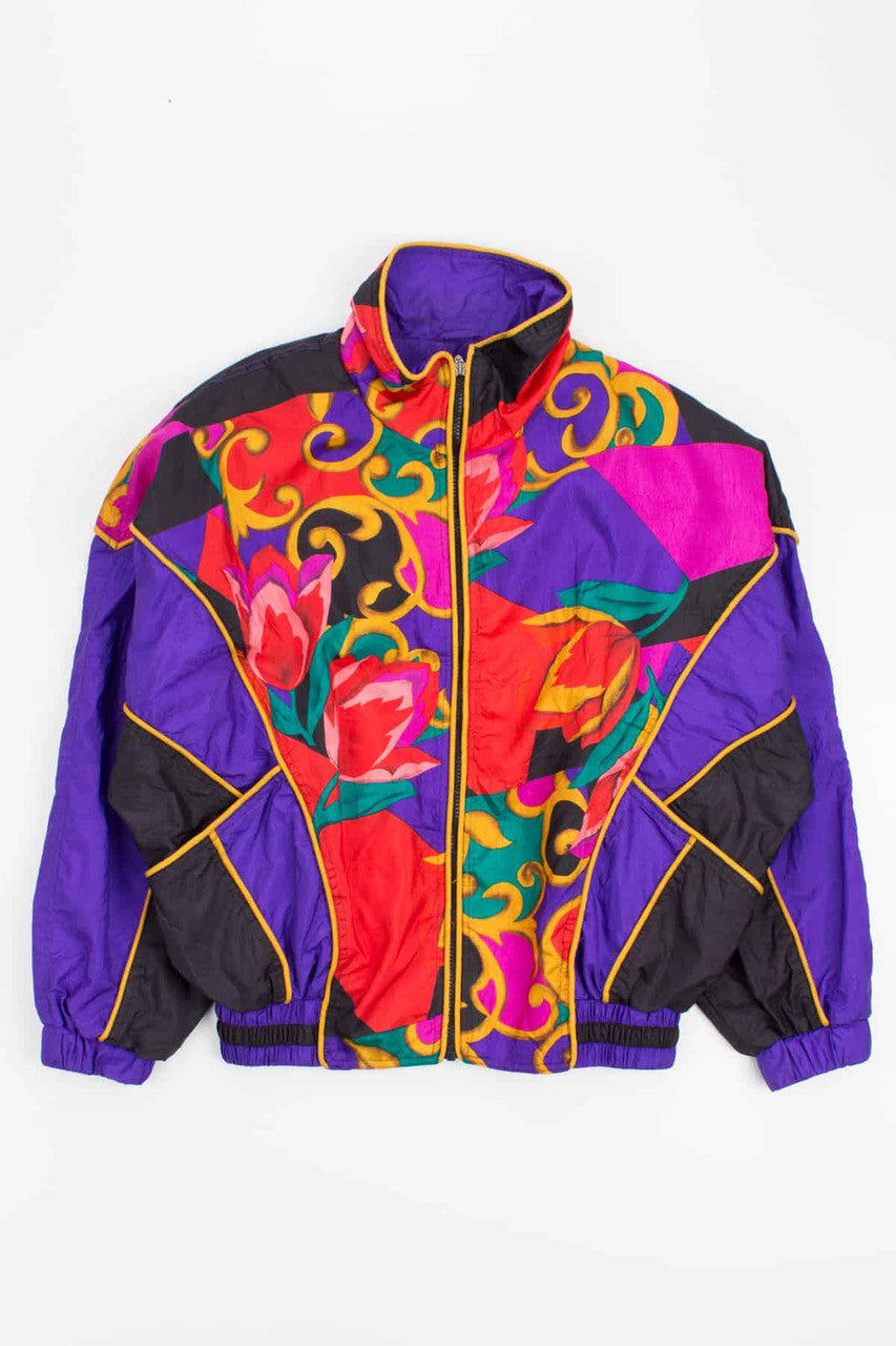 Floral Piped Vintage Windbreaker