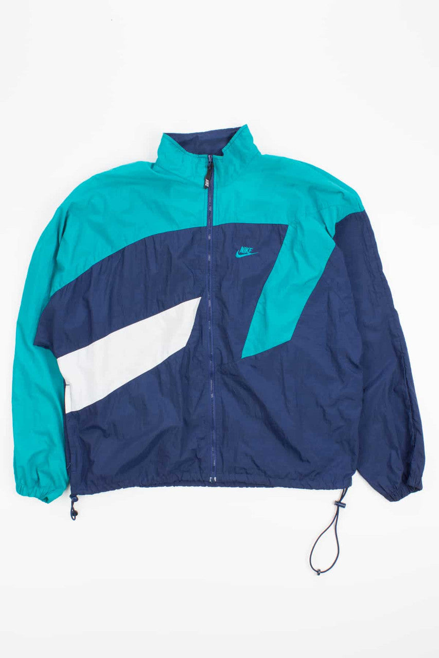 Teal and Navy Vintage Nike Jacket