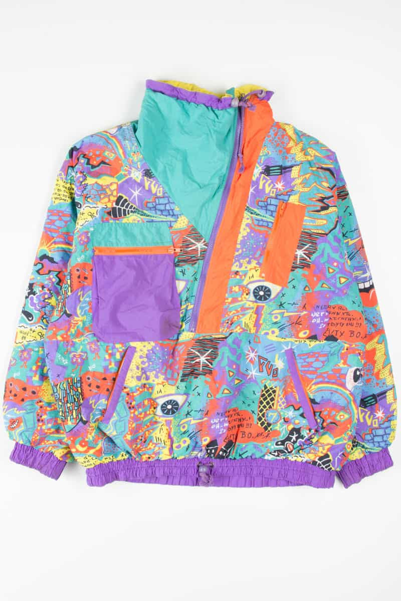 90s Eye Pattern Puff Jacket 18441