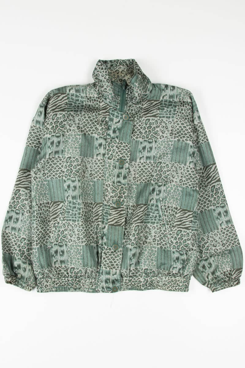 Patchwork Animal Print Silk Jacket 19229