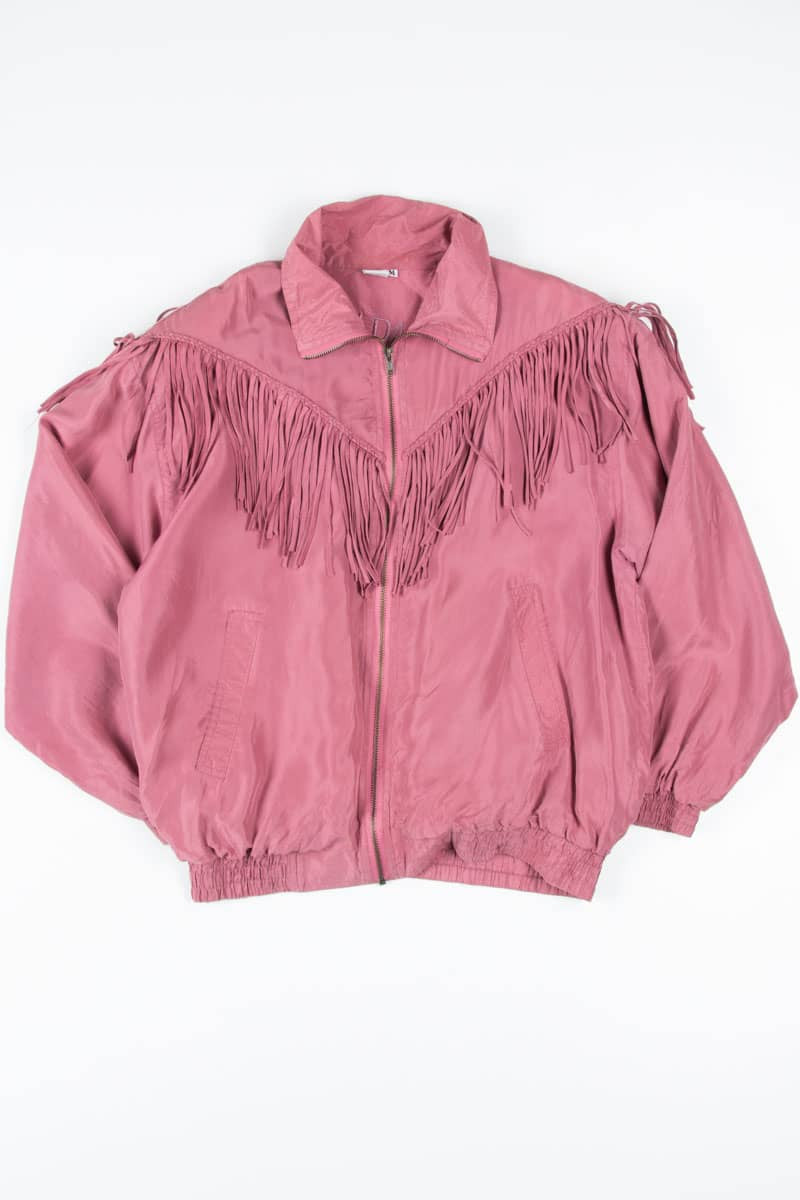 Mauve Silk Fringe Jacket