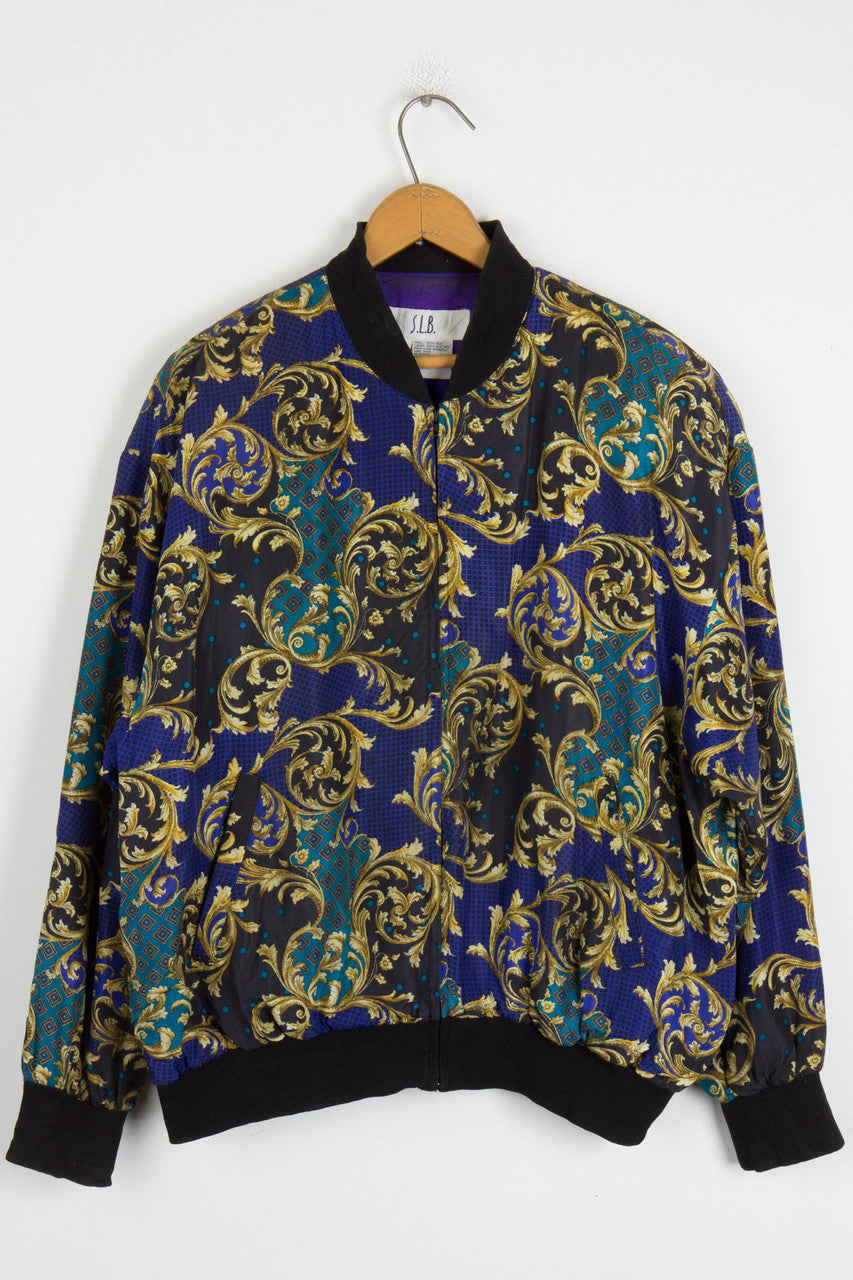 Blue & Gold Bomber Jacket