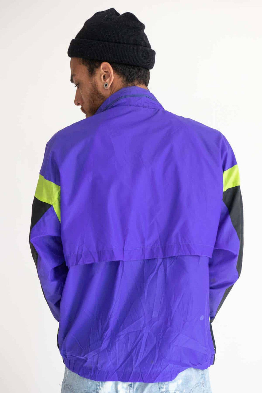 Purple and Green Asics Vintage Windbreaker