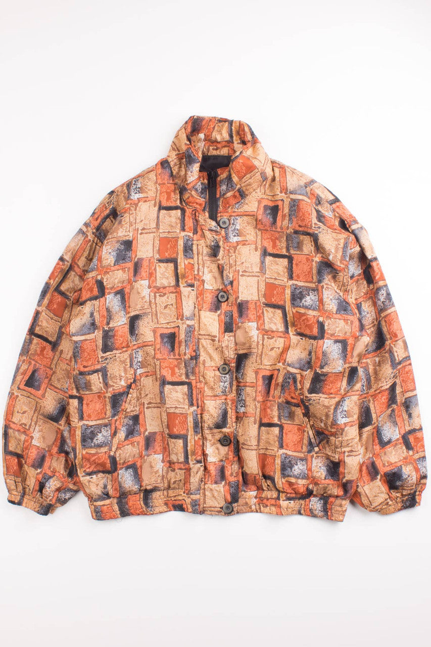 90s Silk Squares Windbreaker