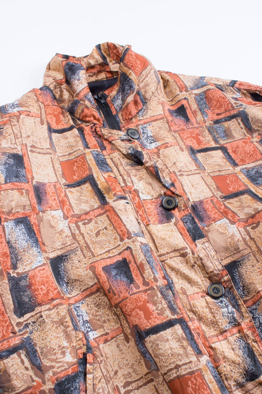 90s Silk Squares Windbreaker