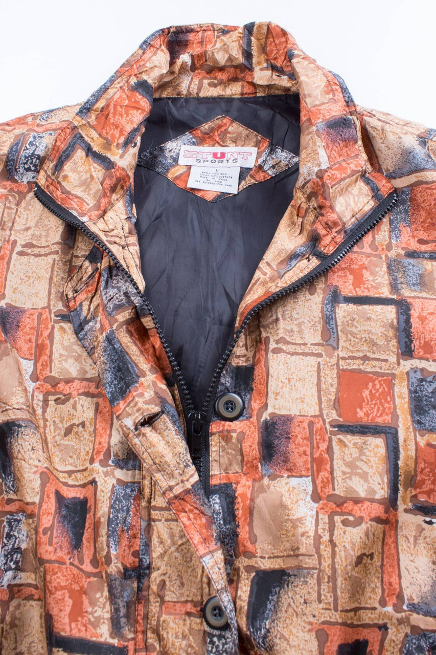 90s Silk Squares Windbreaker