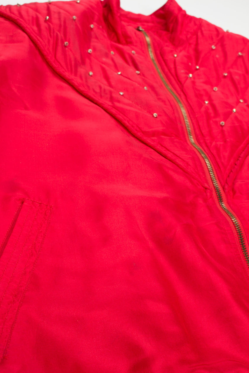 Vintage Red Silk 90s Jacket 19442