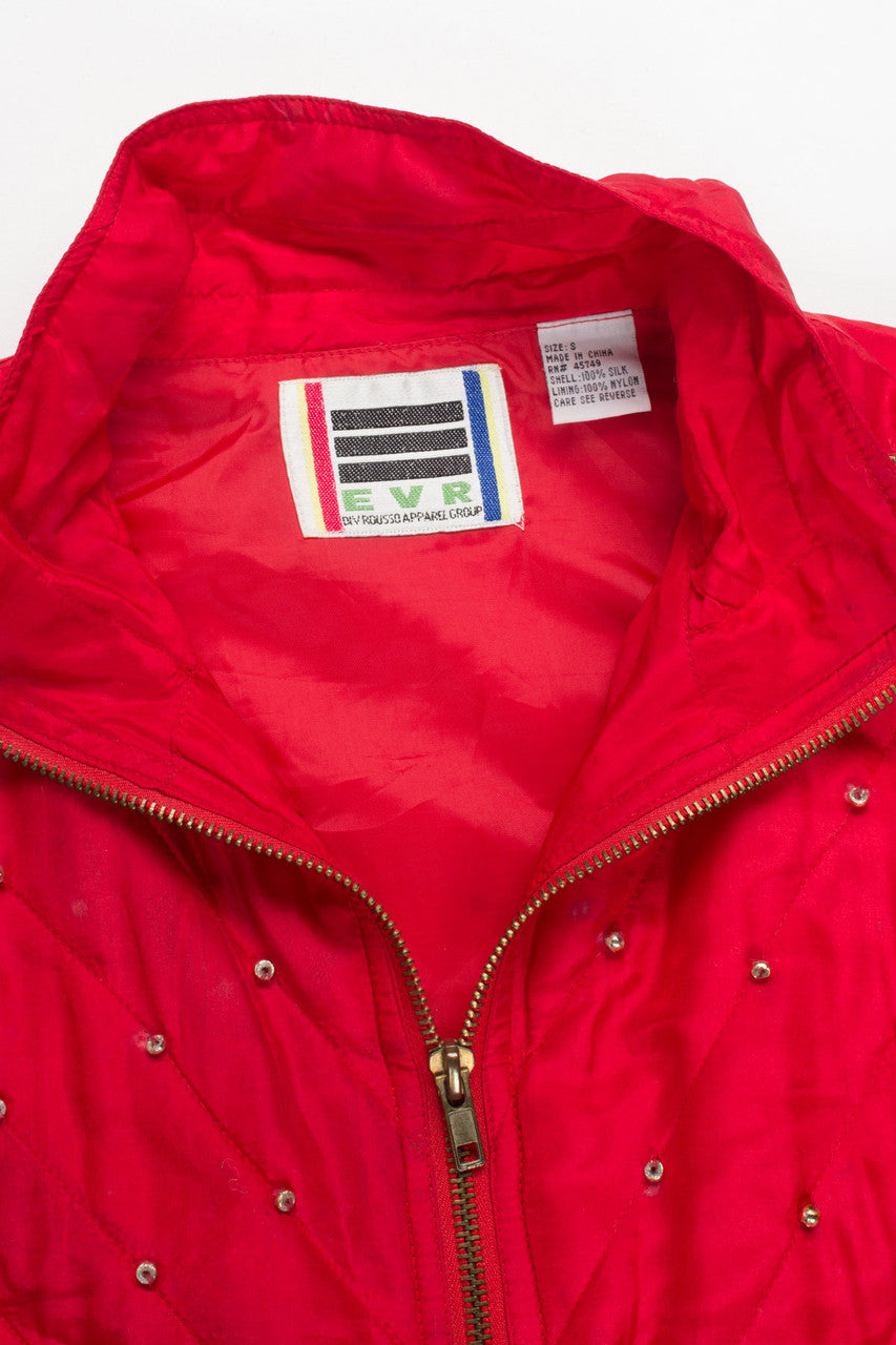 Vintage Red Silk 90s Jacket 19442