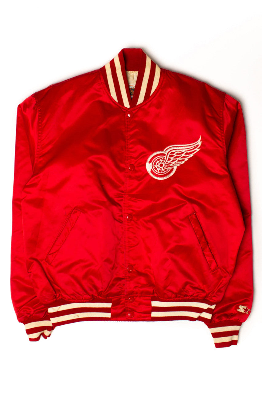 Vintage Red Wings Satin Starter Bomber Jacket (1980s)