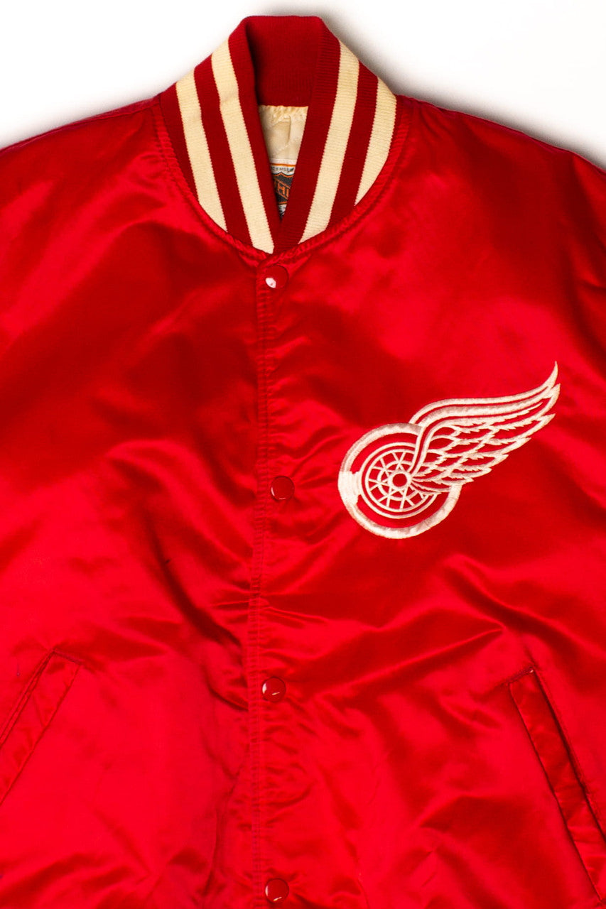 Vintage Red Wings Satin Starter Bomber Jacket (1980s)