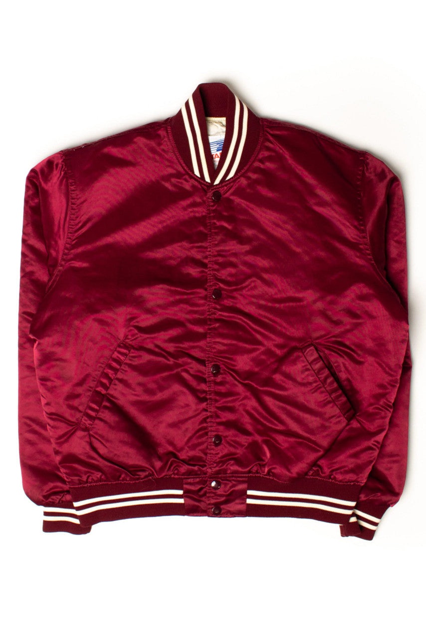 Vintage Burgundy Satin Starter Jacket (1980s)