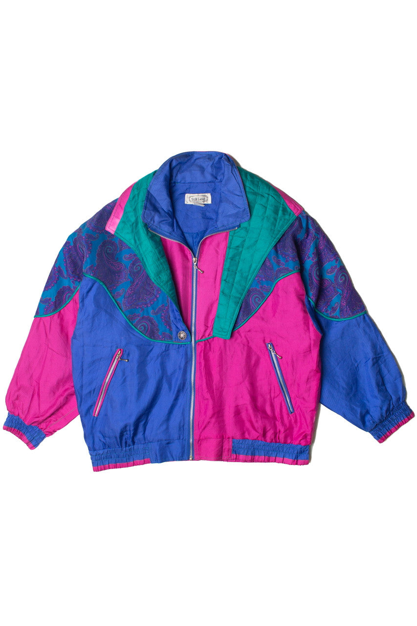 Vivid Paisley Silk Land 90s Jacket