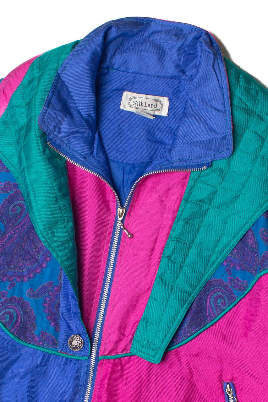 Vivid Paisley Silk Land 90s Jacket