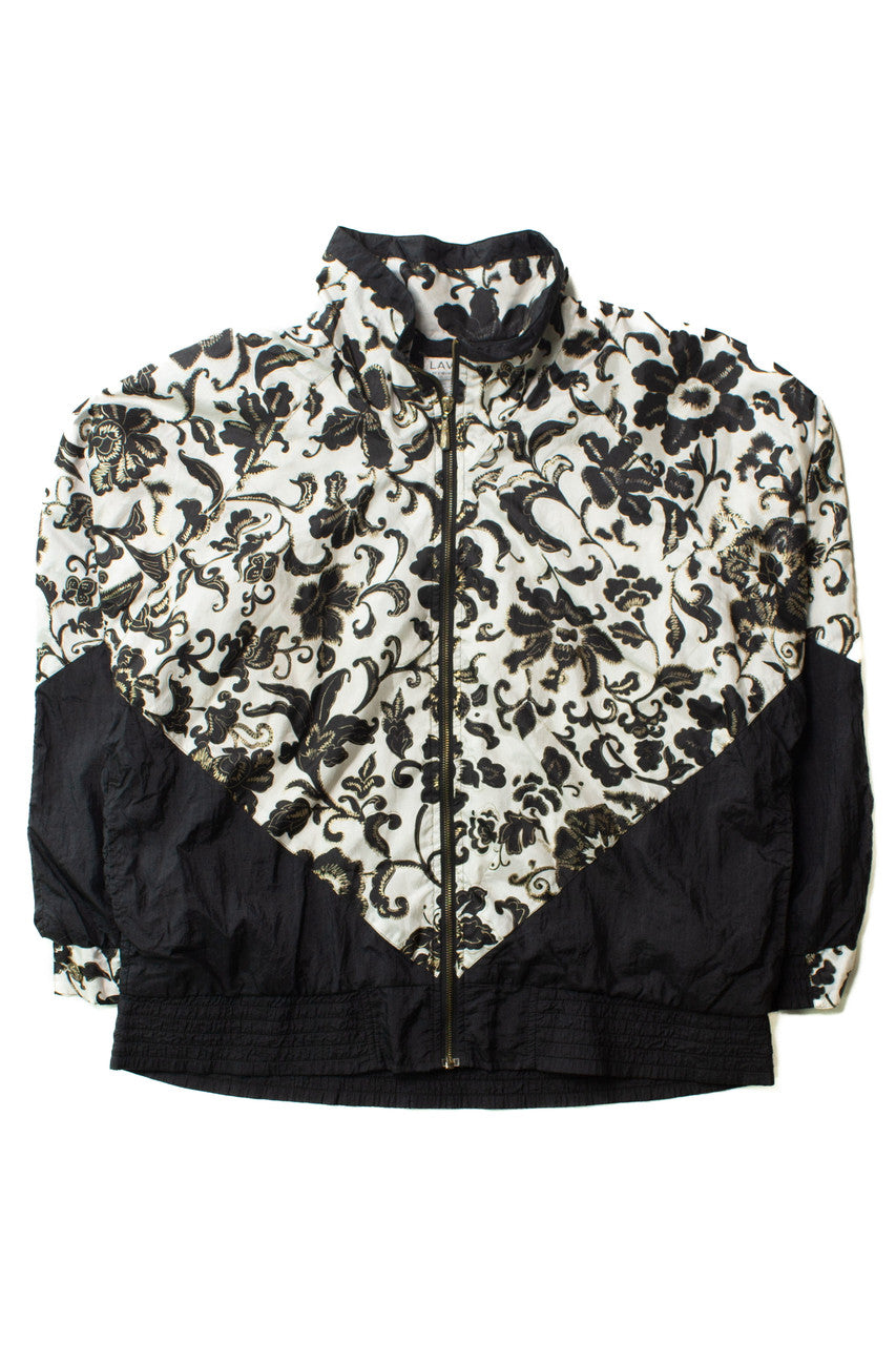 Vintage Black Floral 90s Jacket (1990s)