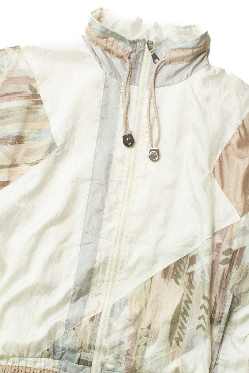 Vintage White Abstract 90s Jacket (1990s)