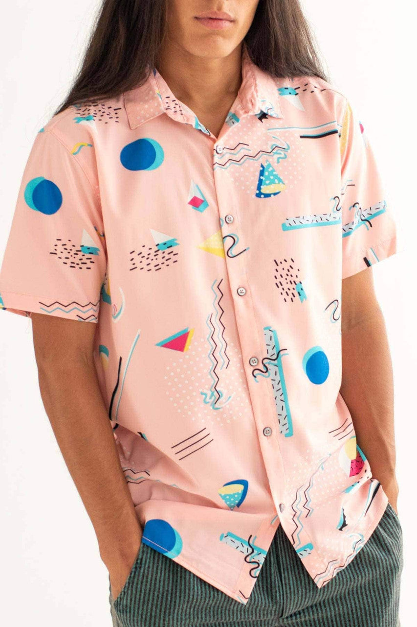 Pink Doodles Button Up Shirt