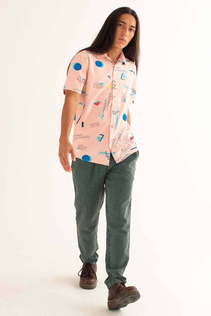 Pink Doodles Button Up Shirt