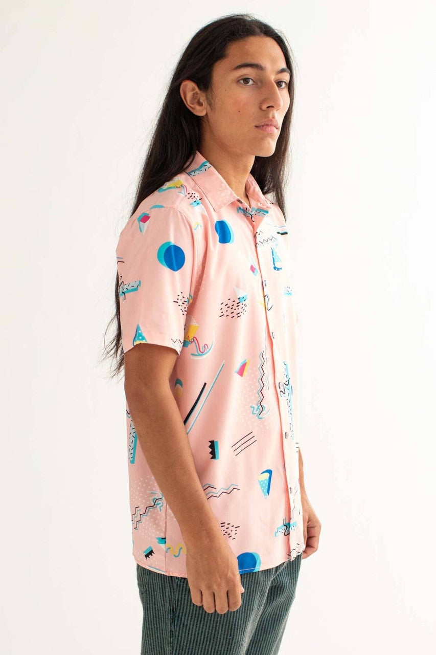 Pink Doodles Button Up Shirt