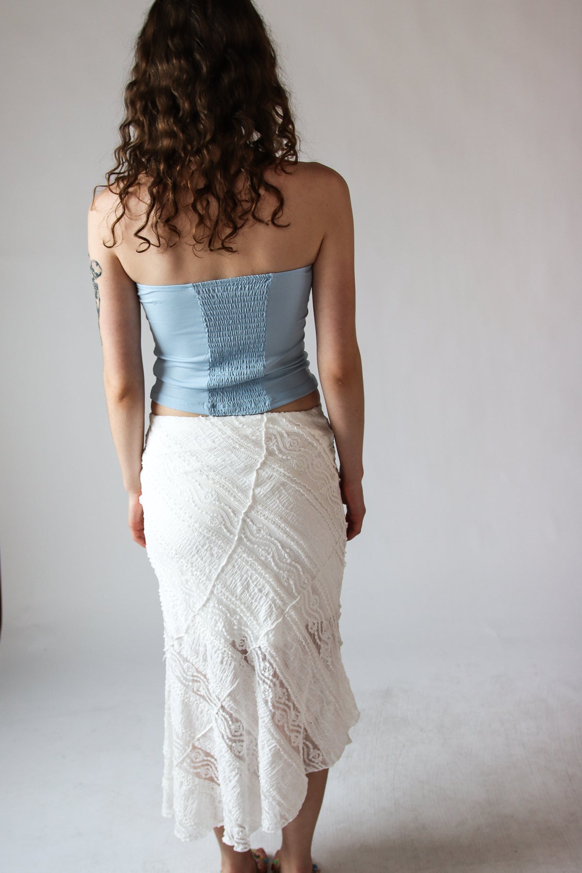 Asymmetrical Lace Maxi Skirt