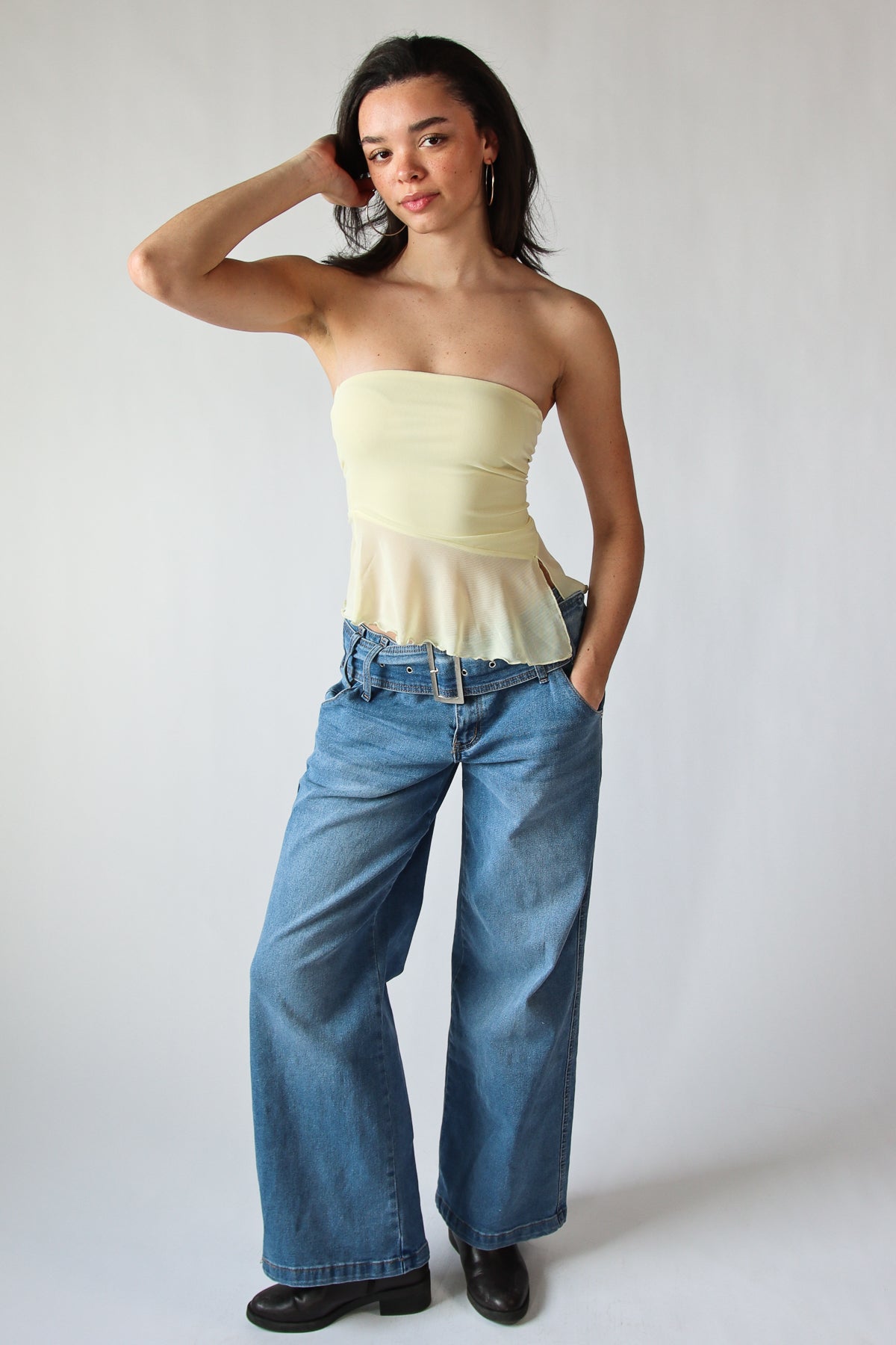 Asymmetrical Split Bottom Tube Top