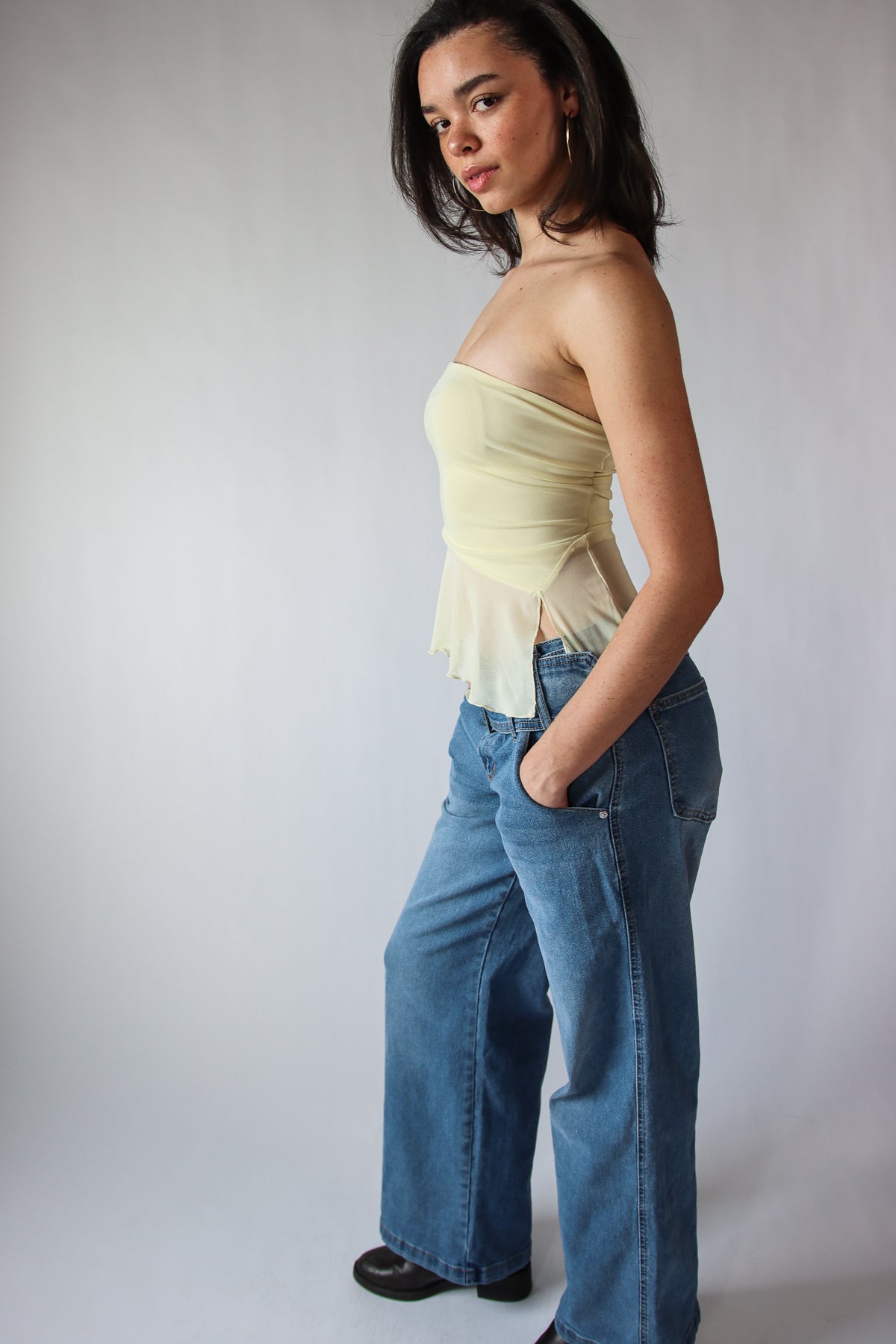 Asymmetrical Split Bottom Tube Top