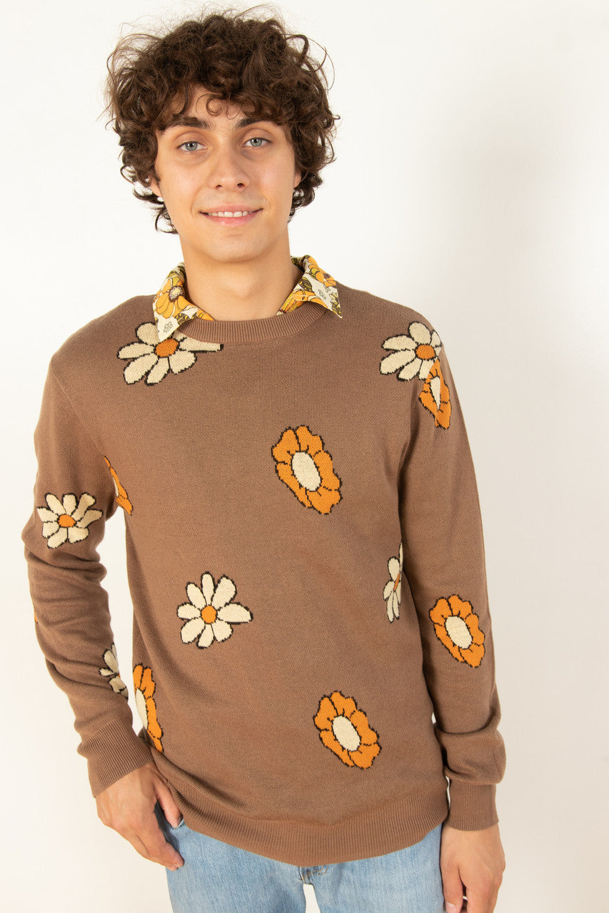 Mocha Floral Sweater
