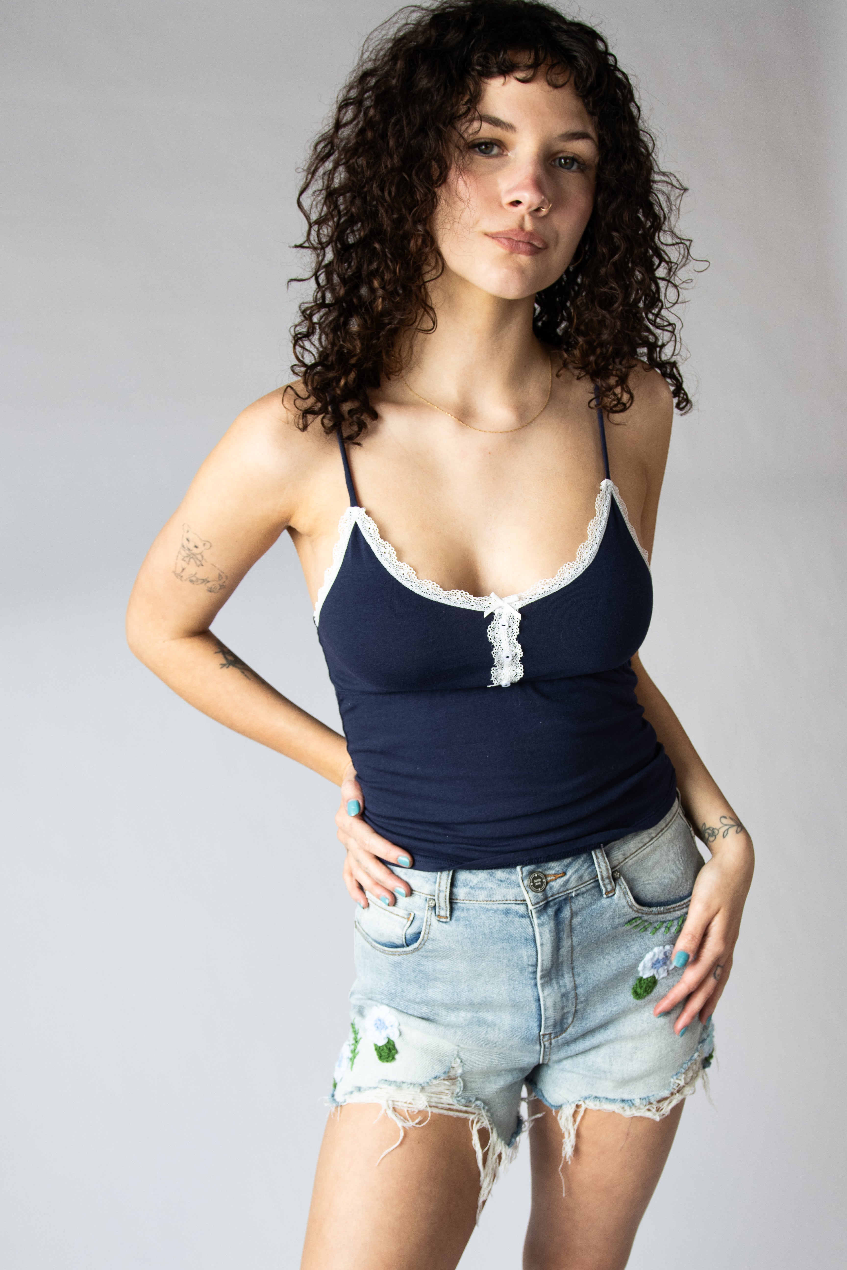 Lace Trim Babydoll Cami