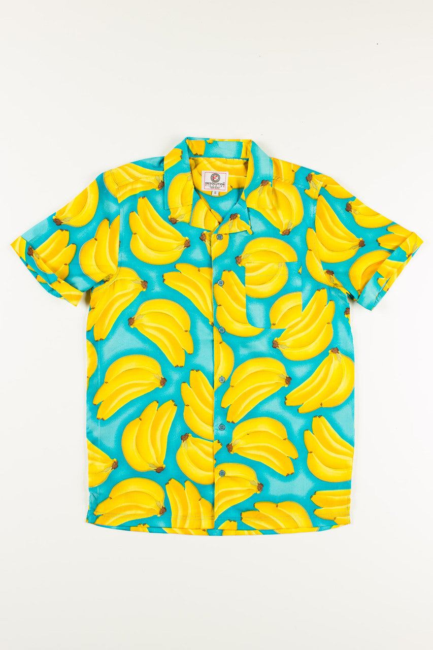 Banana Print Button Up Shirt
