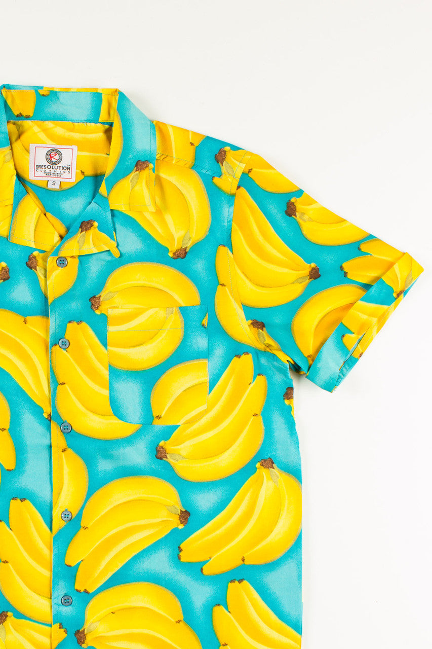 Banana Print Button Up Shirt