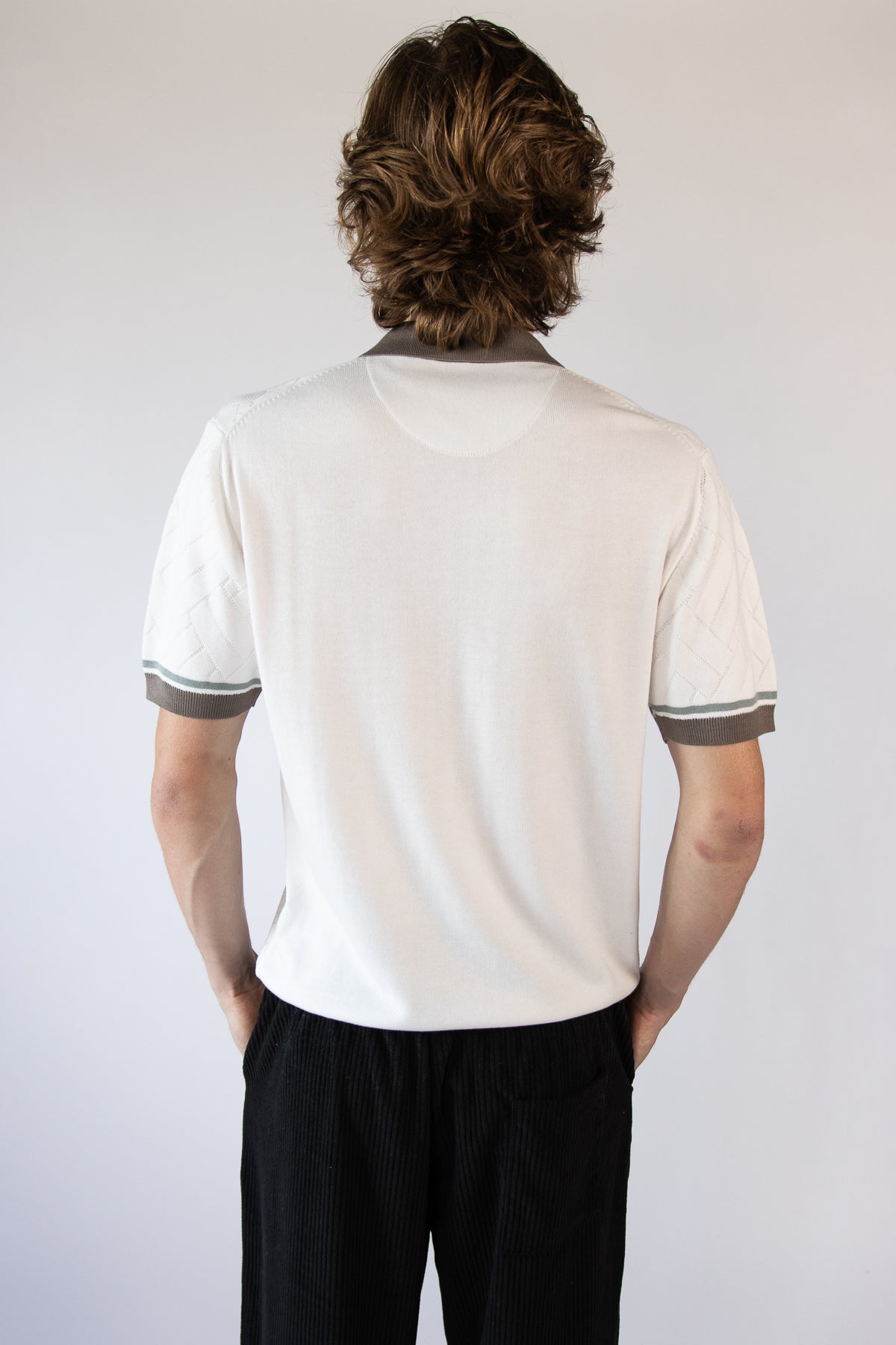 Basket Weave Knit Polo