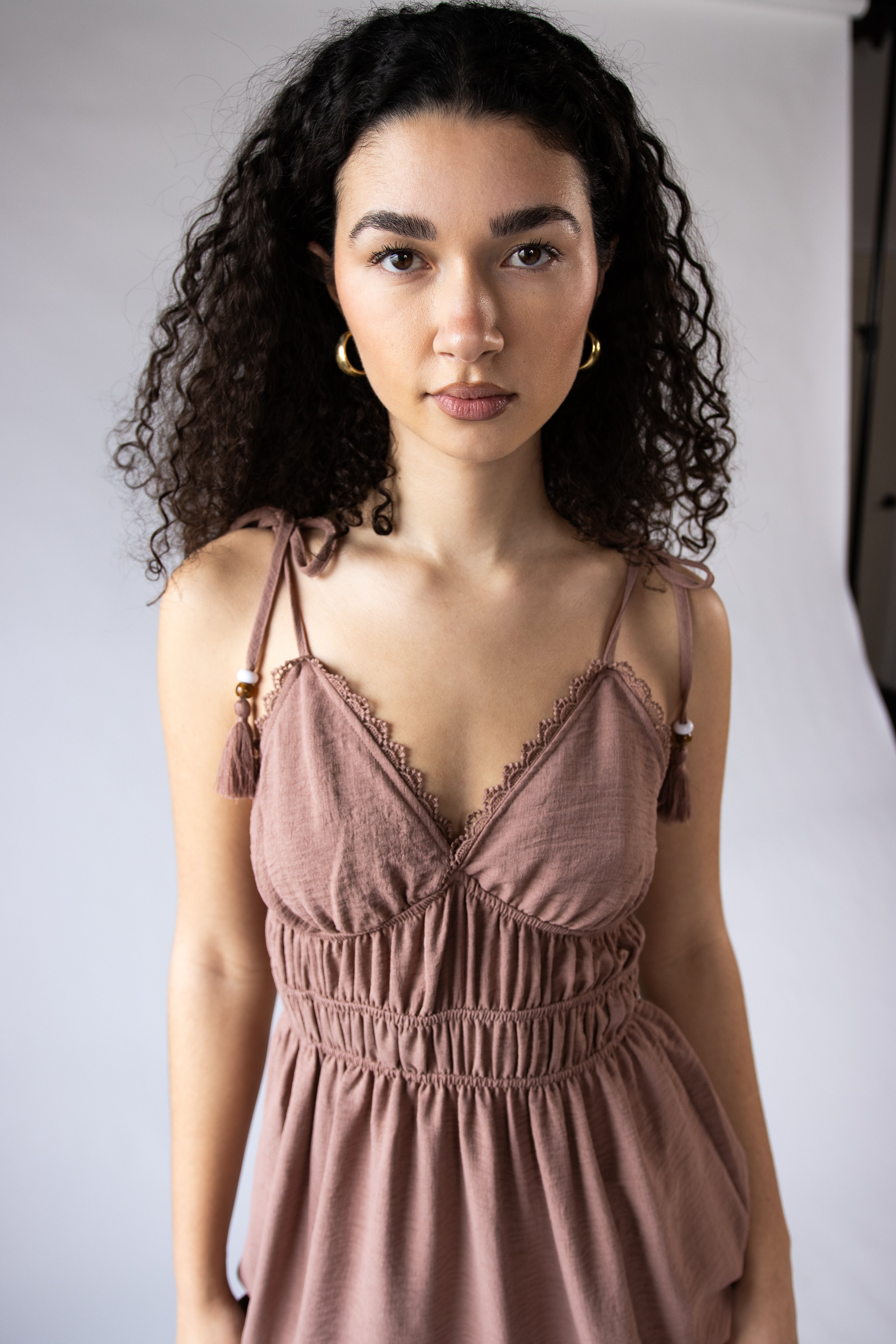 Beaded Tie Straps Maxi Dress