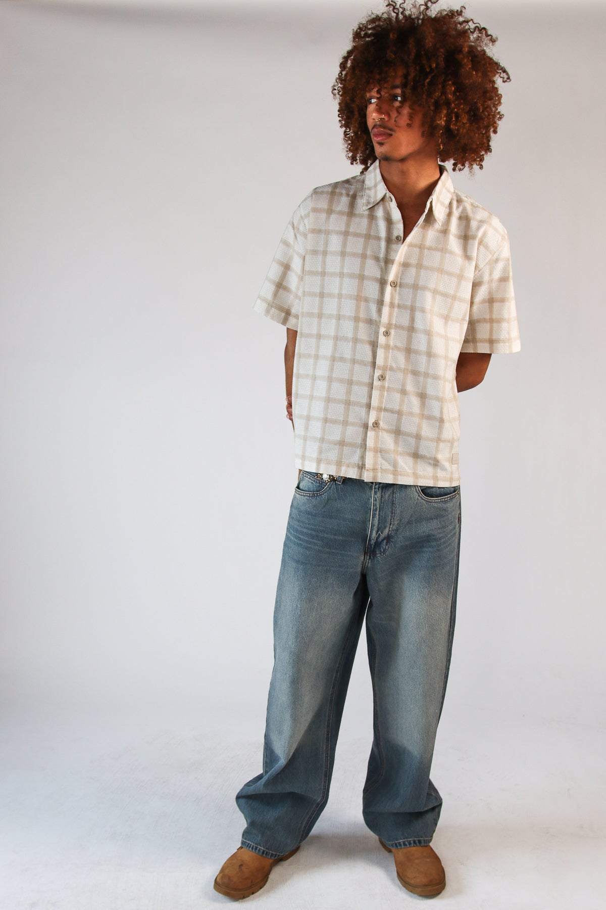 Checker Plaid Button Up Shirt