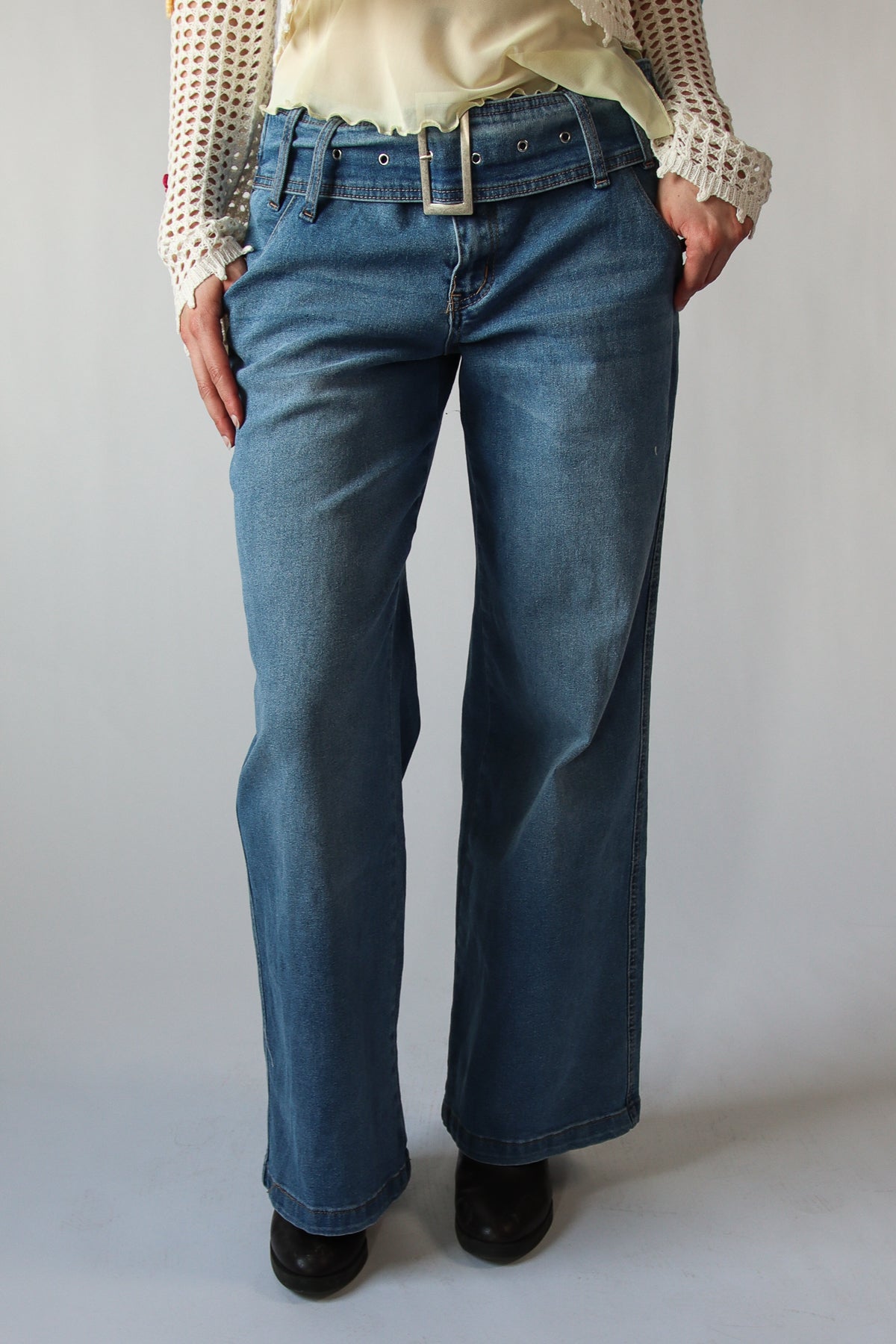 Belted Wide Leg Jeans