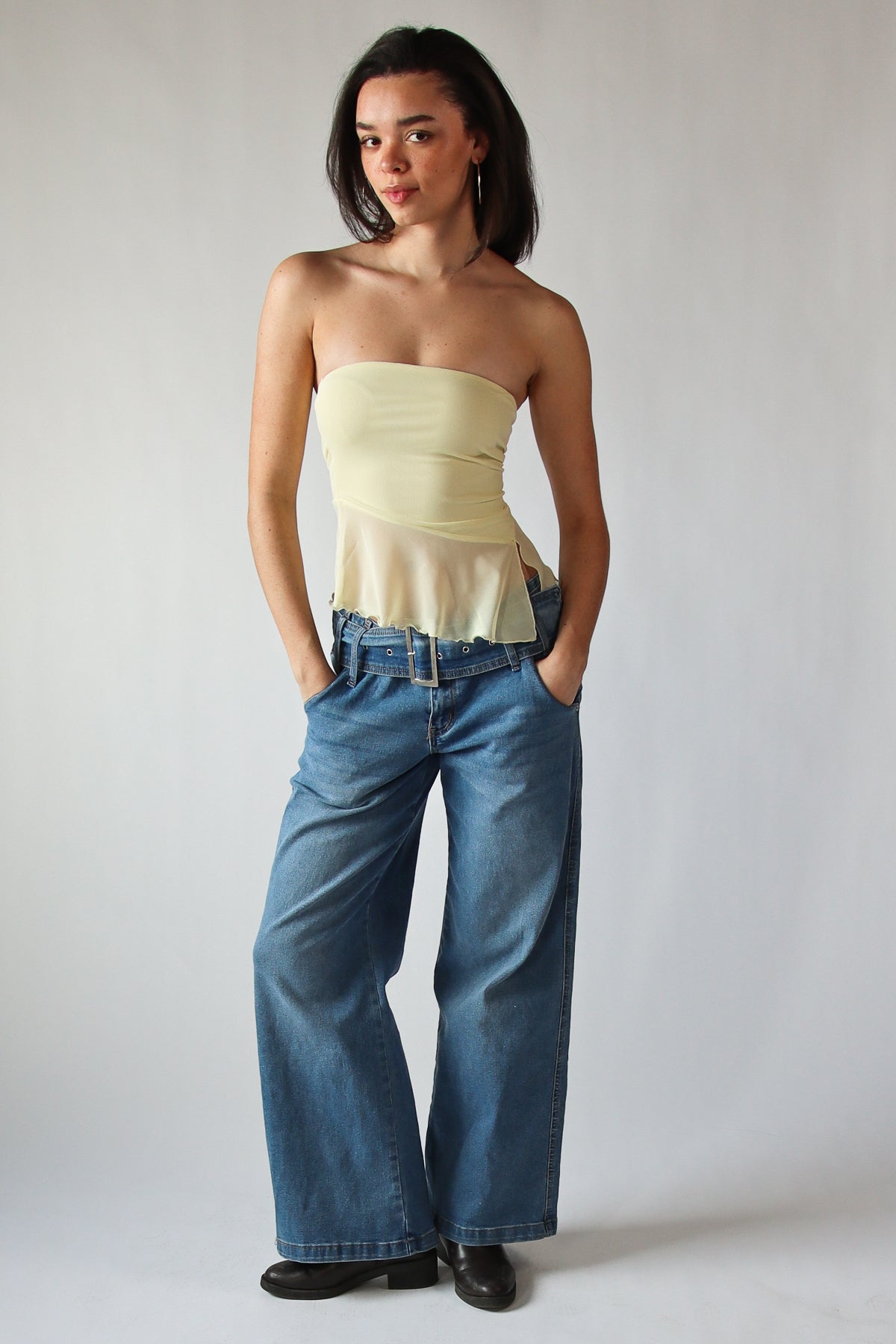 Belted Wide Leg Jeans