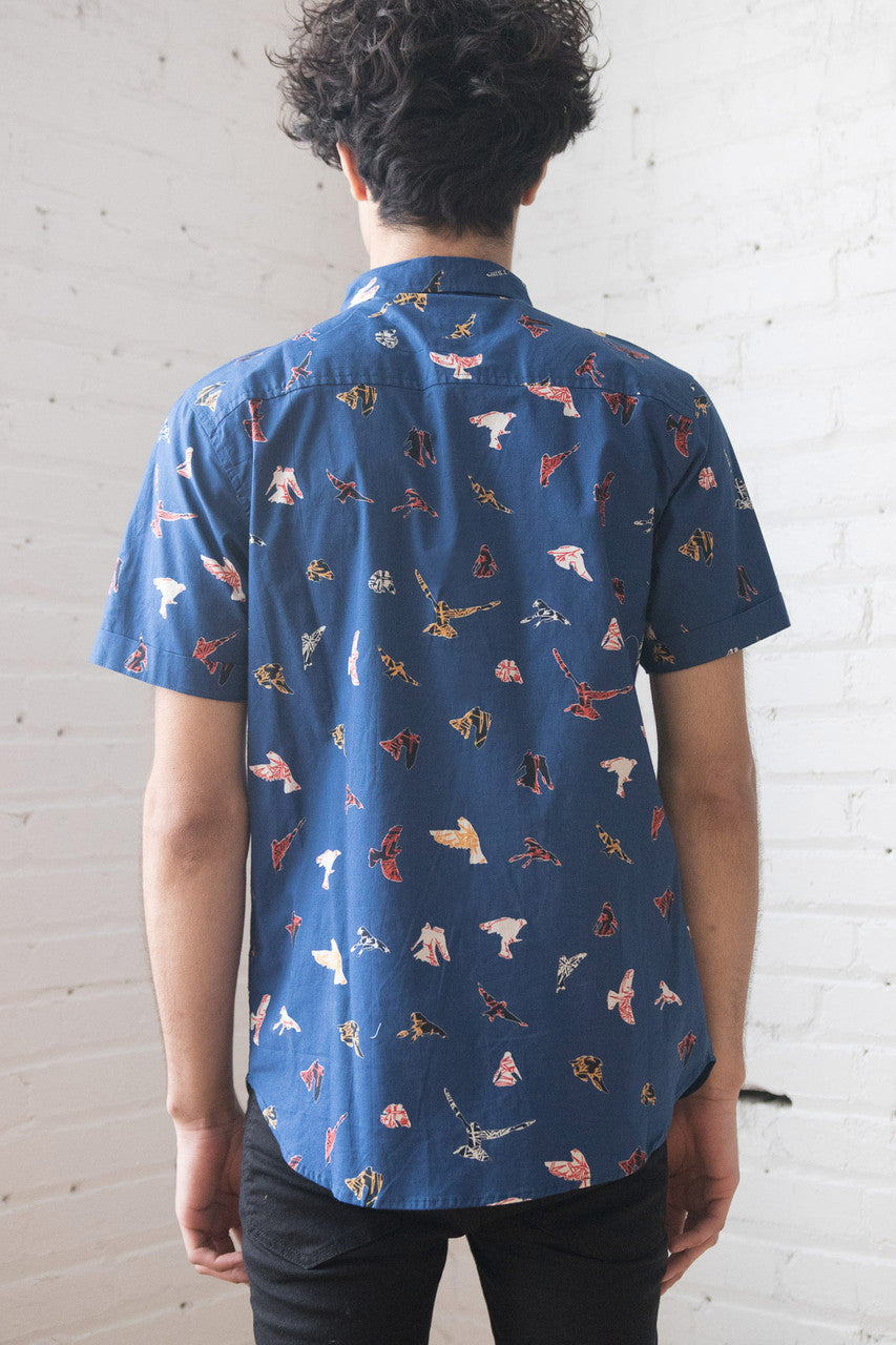 Birds of Prey Woven Button Up Shirt
