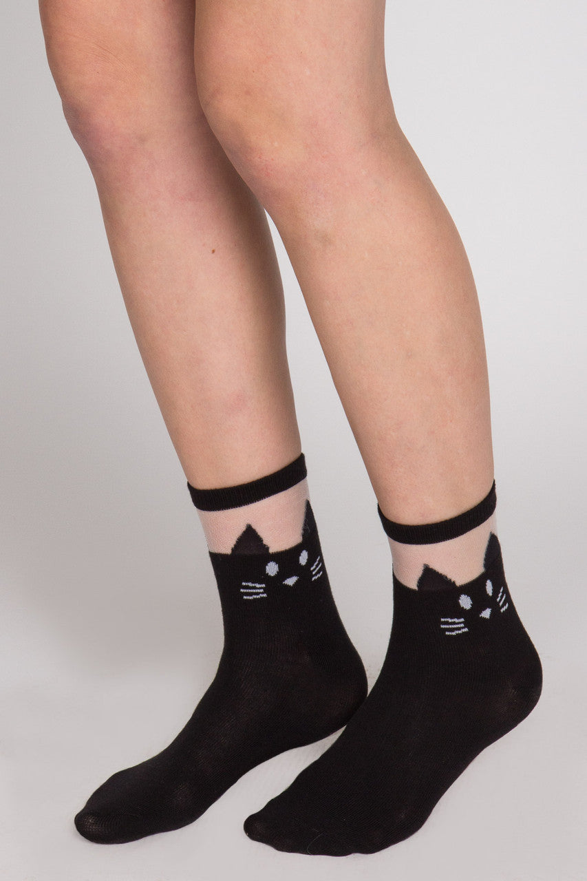 Black Cat Anklet Sock