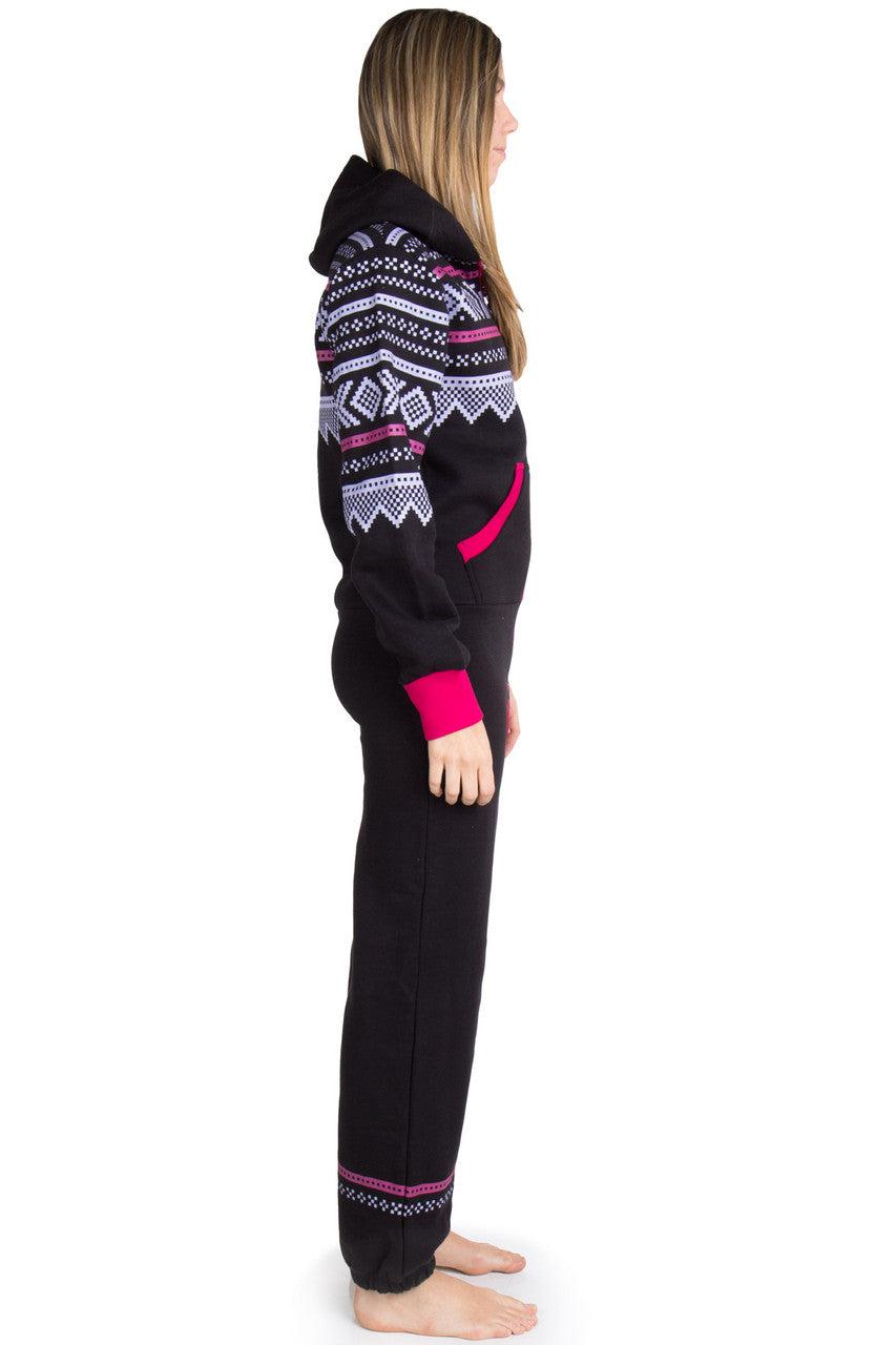 Black Fair Isle Onesie Pajamas