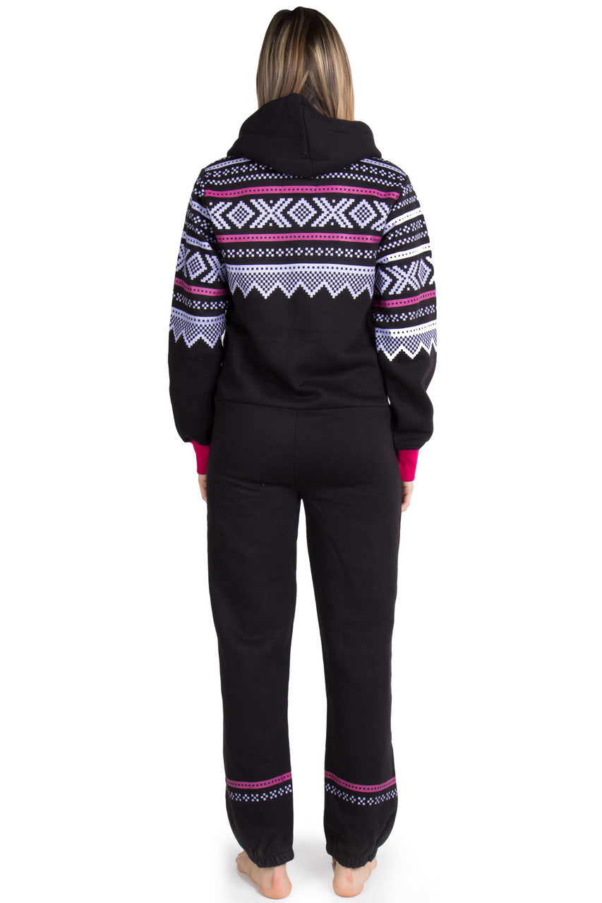 Black Fair Isle Onesie Pajamas