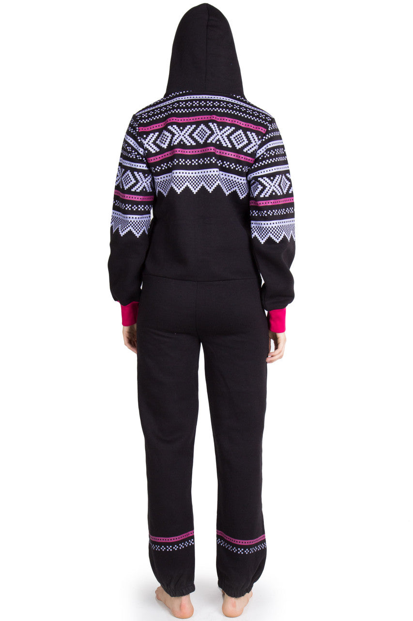 Black Fair Isle Onesie Pajamas