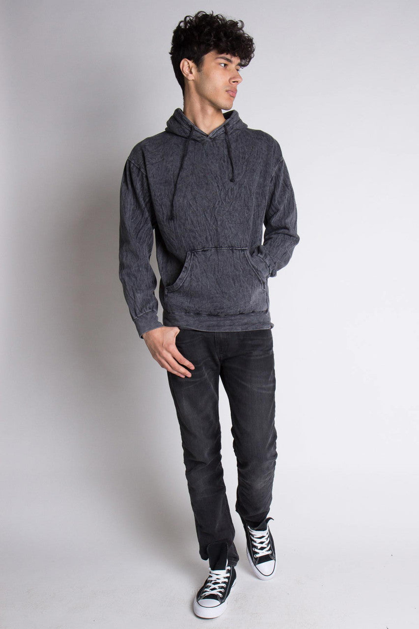 Black Mineral Wash Hoodie