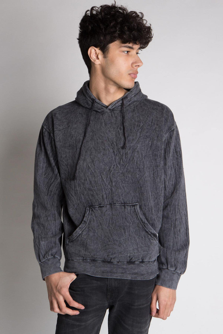 Black Mineral Wash Hoodie