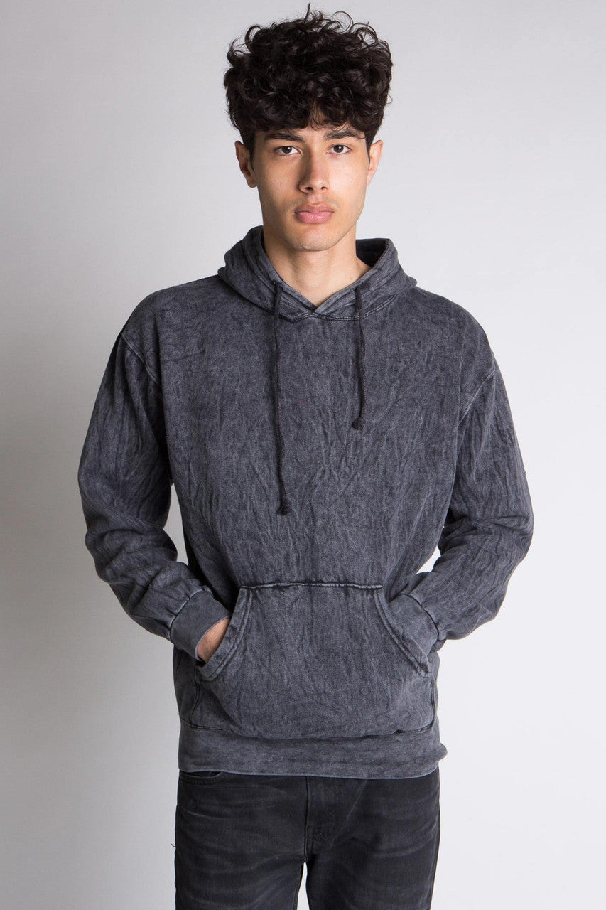Black Mineral Wash Hoodie