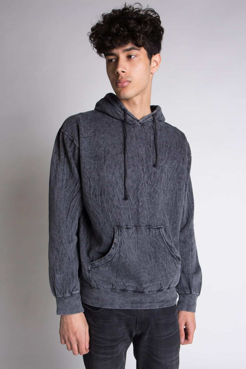 Black Mineral Wash Hoodie