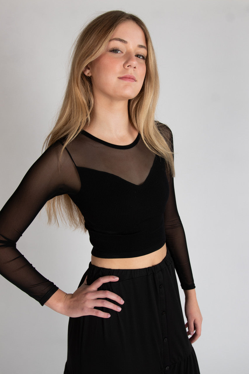 Illusion Mesh Seamless Top