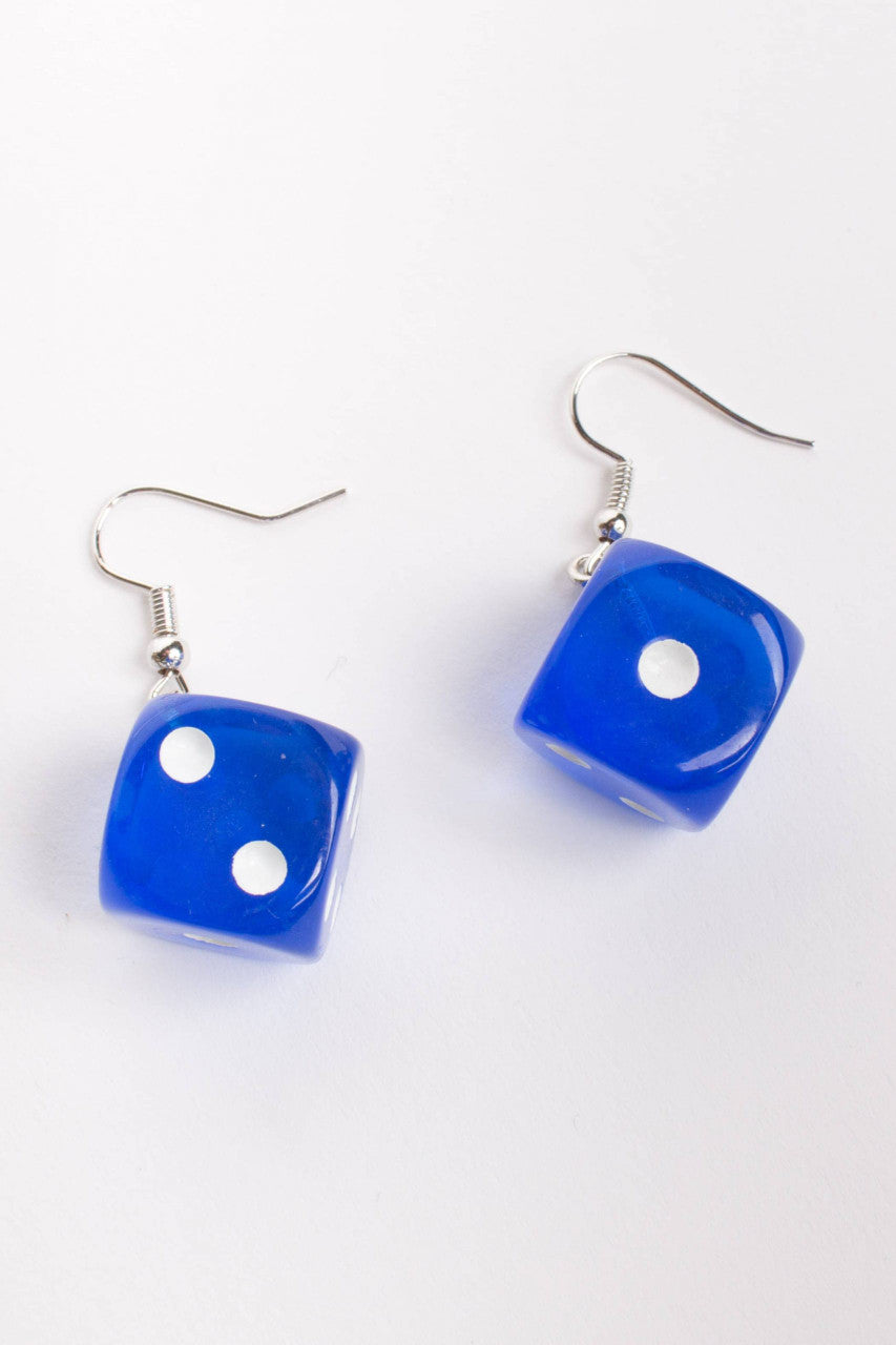 Blue Dice Earrings