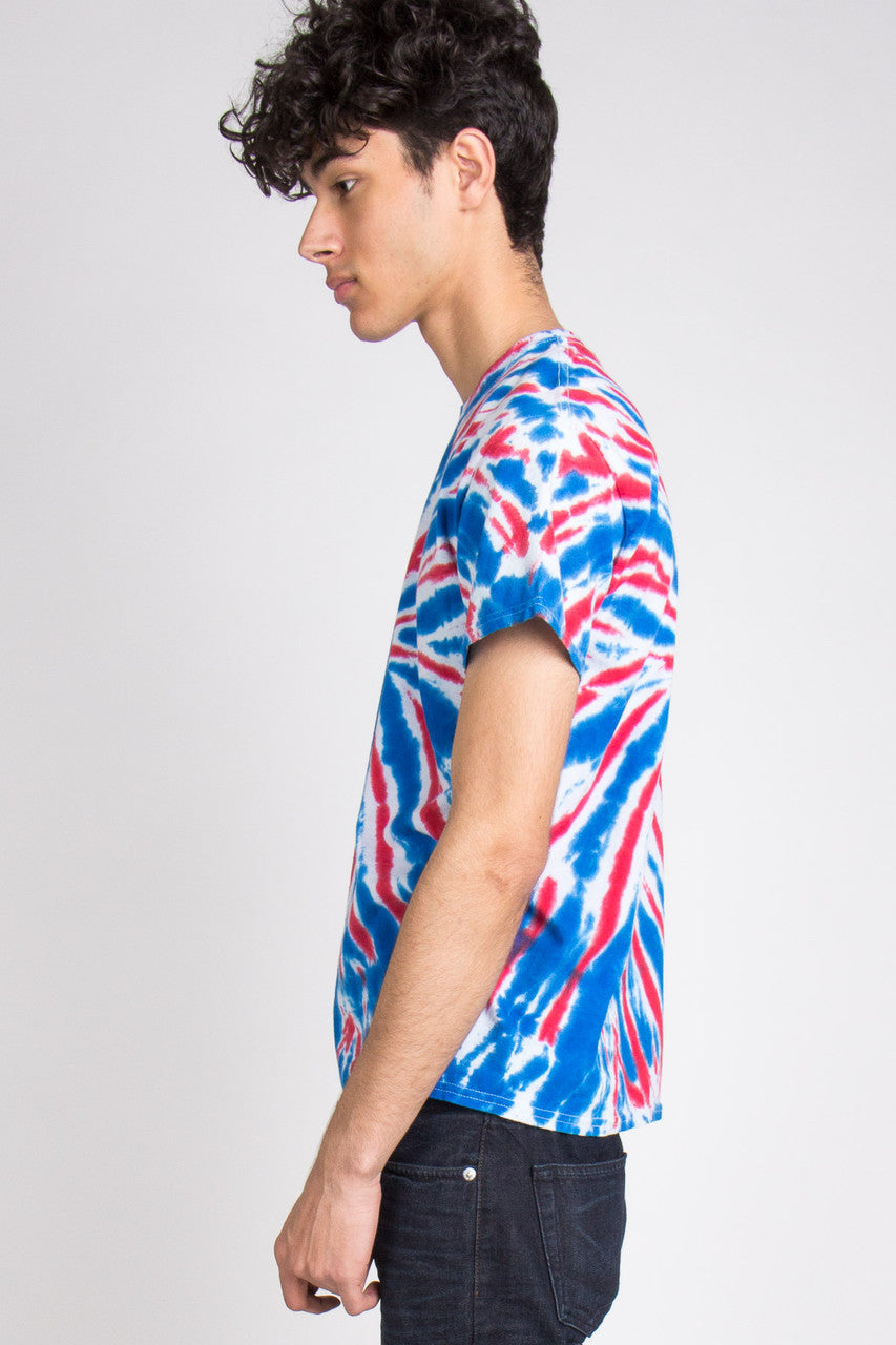 Red, White, & Blue Tie Dye Spiral Tee