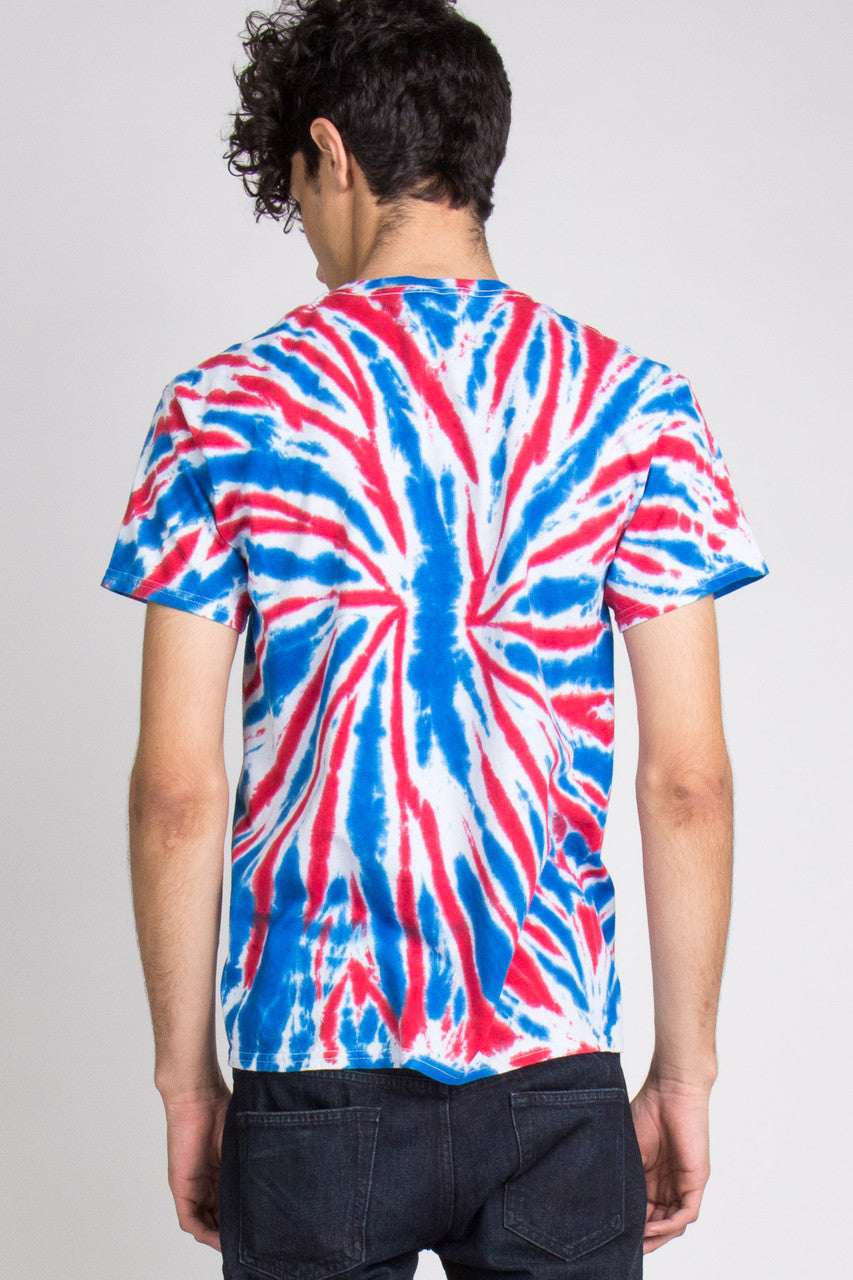 Red, White, & Blue Tie Dye Spiral Tee