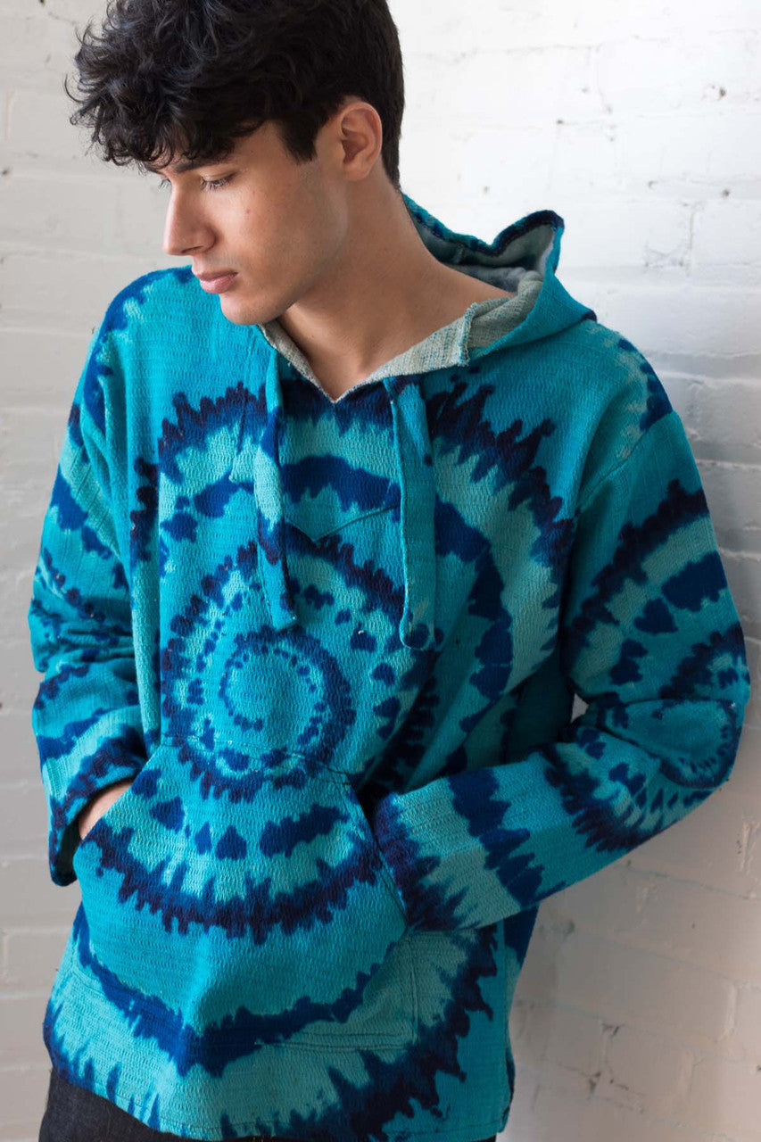 Blue Tie Dye Baja Hoodie