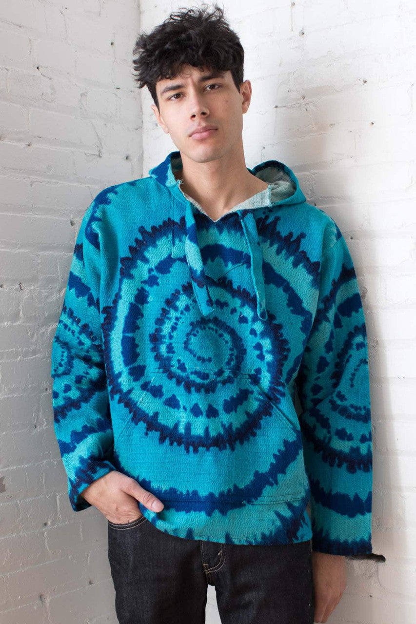 Blue Tie Dye Baja Hoodie