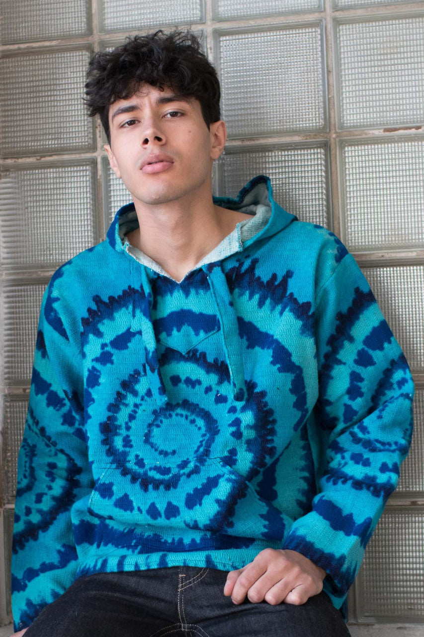 Blue Tie Dye Baja Hoodie
